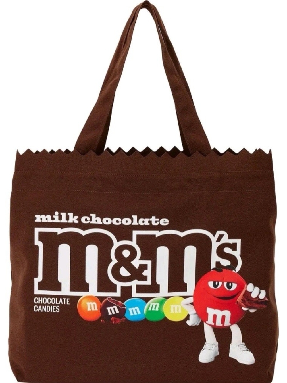 Loungefly x M&M’S Large Brown Canvas Tote Bag NEW Collectible Novelty Kitsch